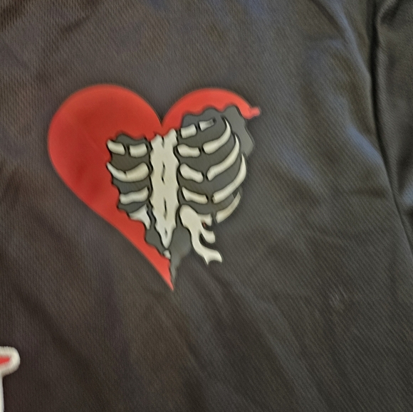 Emo, rebel, goth, black, casual, jersey, skull, streetwear, unisex - Picture 3 of 8